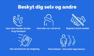 Illustration med COVID-19 informationer