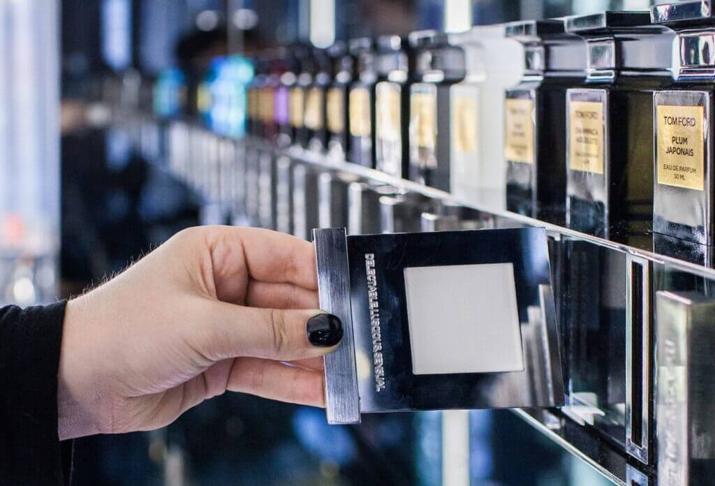 Digitalt lugtekort fra Tom Ford konceptbutik i UK