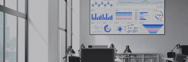 Banner vedrørende artiklen om Digitalskilte og infoskærme til intern kommunikation