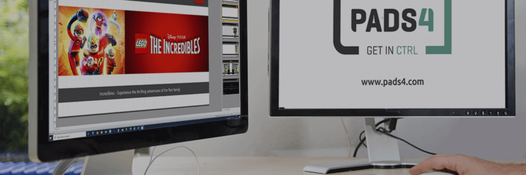 Banner til siden med mulighed for at Prøve PADS4 infoskærm software