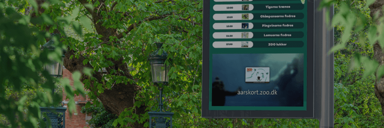 Banner med Infoskræm i Zoologisk have