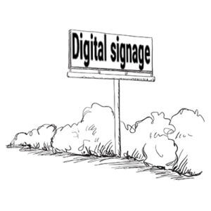 Illustration med teksten - digital signage