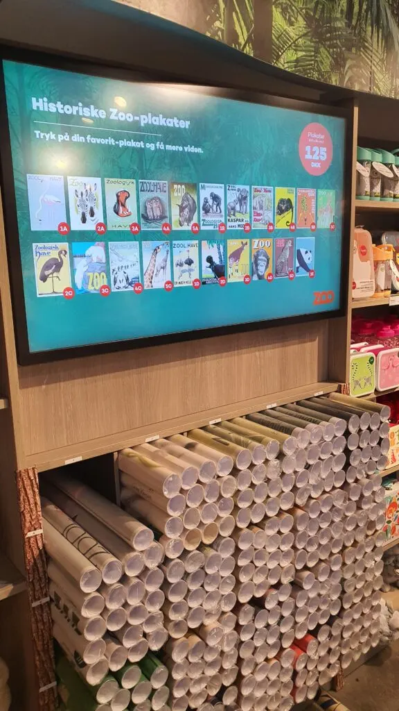 Foto af plakatbutik i zoologisk have København